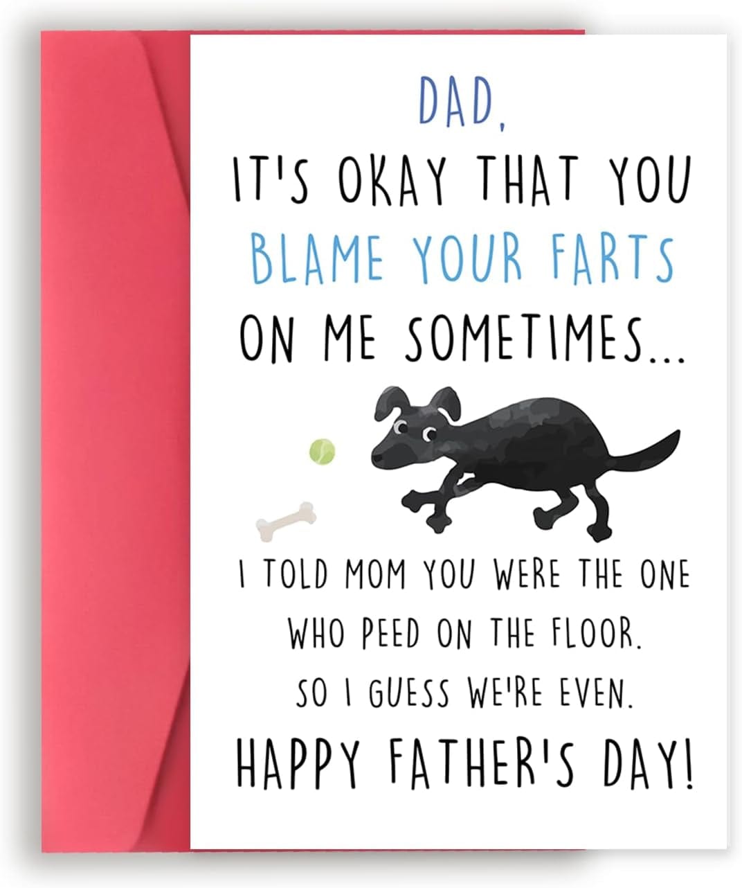 GeckoCustom Lovely Taco Father'S Day Card for Dad, Funny Fathers Day Gift for Husband from Wife, Romantic Father'S Day Card, Happy Father'S Day to the Only Meat for My Taco Blue Dog Dad