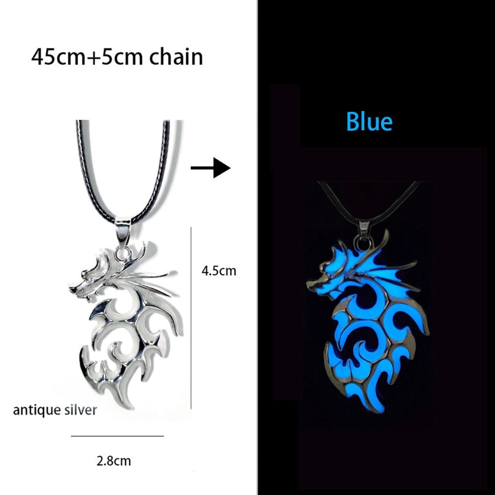 GeckoCustom Luminous Glowing Arrow Pendant Necklace Knight Spear Necklace Glow In The Dark Pike Necklace for Women Men Halloween Gift Dragon