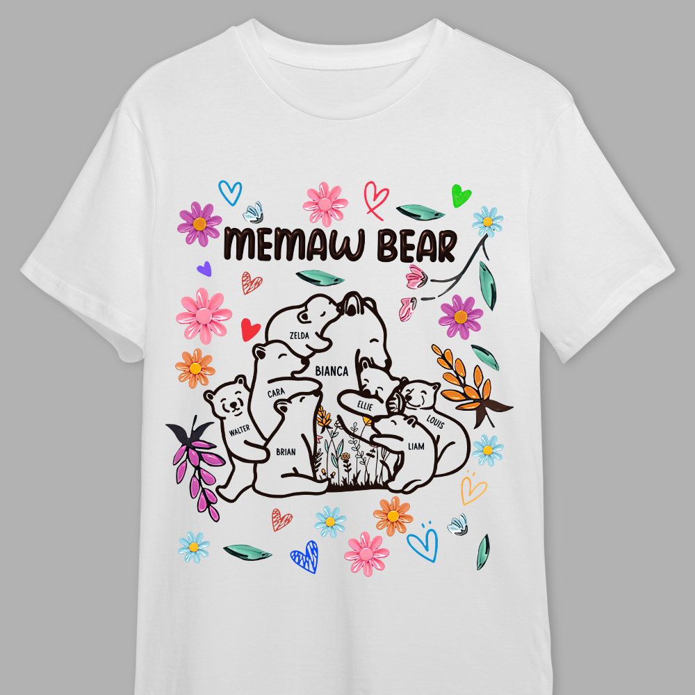 GeckoCustom Mama Bear Floral Style Birthday, Loving Gift For Mom, Grandma Shirt Personalized Gift HO82 890520
