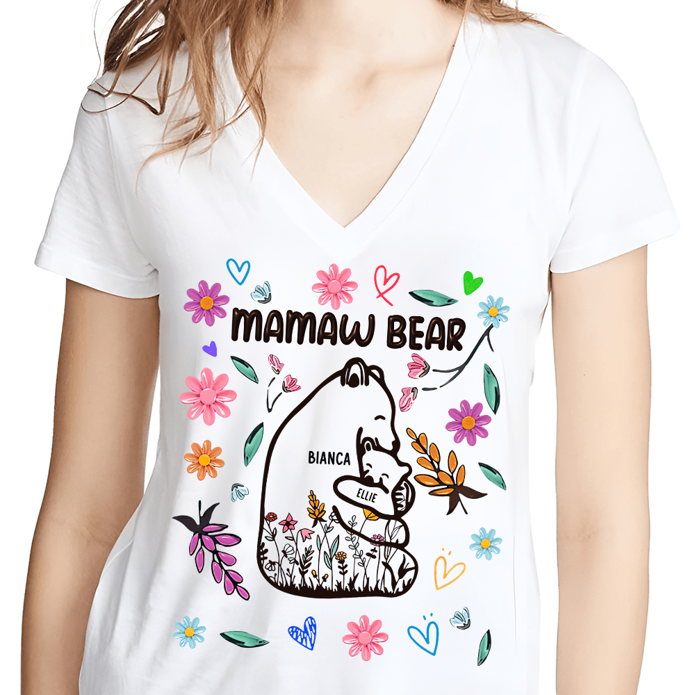GeckoCustom Mama Bear Floral Style Birthday, Loving Gift For Mom, Grandma Shirt Personalized Gift HO82 890520