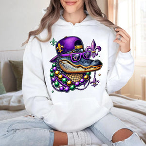 GeckoCustom Mardi Gras Fat Tuesday Bright Shirt Mardi Beads Louisiana Mardi Party Gift CH07 895186 Pullover Hoodie / Sand Colour / S