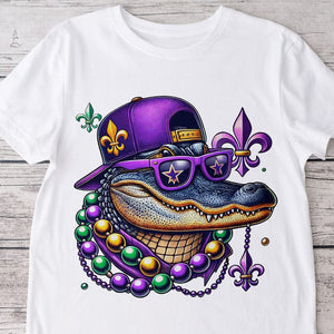 GeckoCustom Mardi Gras Fat Tuesday Bright Shirt Mardi Beads Louisiana Mardi Party Gift CH07 895186 Basic Tee / P Light Blue / S