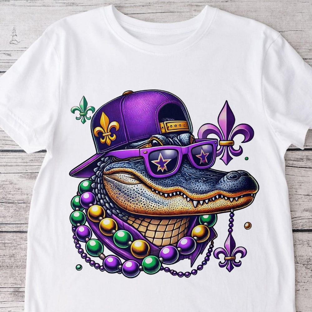 GeckoCustom Mardi Gras Fat Tuesday Bright Shirt Mardi Beads Louisiana Mardi Party Gift CH07 895186 Basic Tee / P Light Blue / S