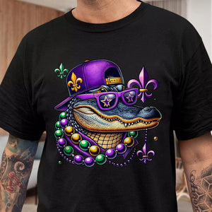 GeckoCustom Mardi Gras Fat Tuesday Dark Shirt Mardi Beads Louisiana Mardi Party Gift CH07 895188 Premium Tee / P Black / S