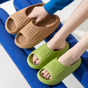 GeckoCustom Men Women House Shoes Platform Slippers Indoor Home Non-slip Slippers Peep Toe