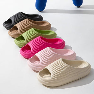GeckoCustom Men Women House Shoes Platform Slippers Indoor Home Non-slip Slippers Peep Toe