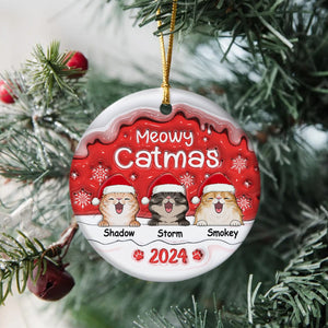 GeckoCustom Meowy Catmas Cat Personalized 3D Inflated Effect Printed Ornament N304 HA75 891476