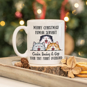 GeckoCustom Merry Christmas Human Servant To Cat Lover Mug TH10 892189