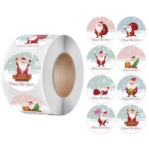 GeckoCustom Merry Christmas Stickers Christmas Theme Seal Labels Stickers For DIY Gift Baking Package Envelope Stationery Decor QY1655-100pcs