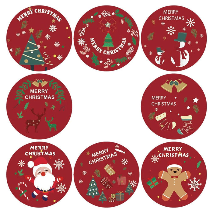 500PCS/set Of Christmas Adhesive Labels 1 Inch Diameter Christmas