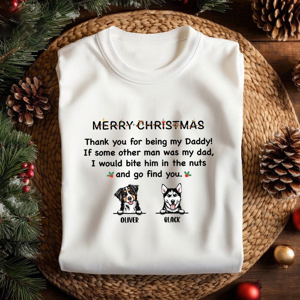 GeckoCustom Merry Christmas Thank You For Being My Daddy Bright Shirt Personalized Gift DA199 889890