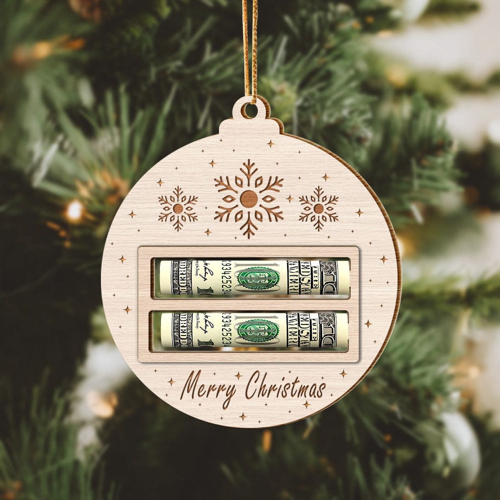 money holder christmas tree ornaments Personalized Cute Money Holder Christmas Ornament, Here's A Few Bucks for Christmas, Reindeer Money Holder Tree Christmas Gifts, KT05