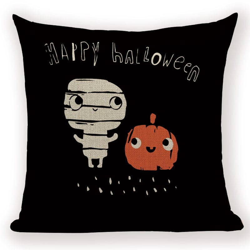 GeckoCustom Merry Halloween Trick or Treat Happy Halloween Demon Creative  Festival Decor Home Adult Birthday Decoration Bed Cushion Cover L1692-3 / 45-45cm