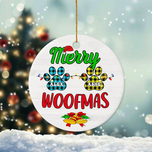 GeckoCustom Merry Woofmas Christmas Ceramic Ornament TH10 891375