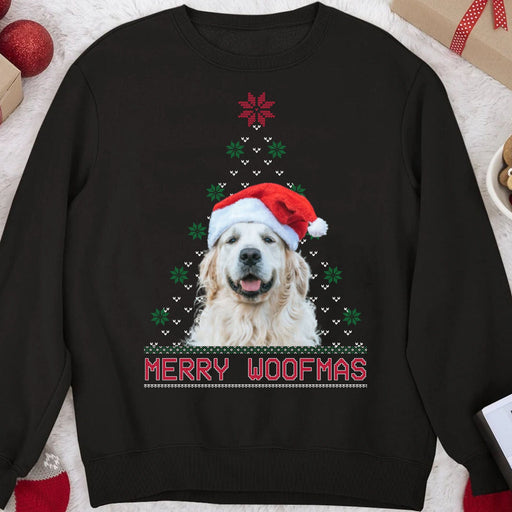 GeckoCustom Merry Woofmas Dog Lover Christmas Sweatshirt NA29 Sweatshirt (Favorite) / S Black / S