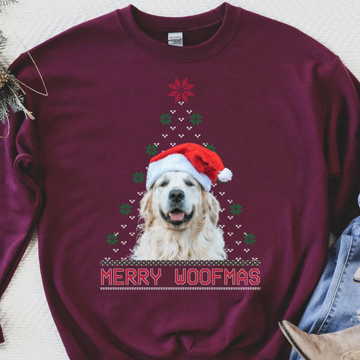 GeckoCustom Merry Woofmas Dog Lover Christmas Sweatshirt NA29