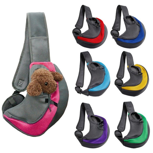 GeckoCustom Mesh Oxford Pet Outdoor Travel Pet Puppy Carrier Handbag Pouch Single Shoulder Bag Sling Mesh Comfort Travel Tote Shoulder Bag