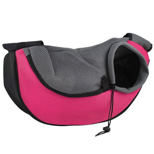 GeckoCustom Mesh Oxford Pet Outdoor Travel Pet Puppy Carrier Handbag Pouch Single Shoulder Bag Sling Mesh Comfort Travel Tote Shoulder Bag Pink / S