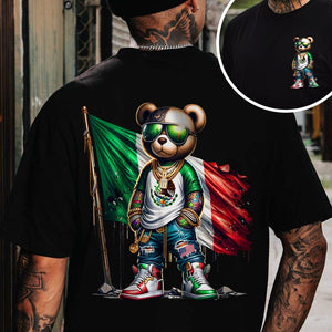 GeckoCustom Mexico Flag Teddy, Cool Mexican Flag Bear Front And Back Shirt HA75 891478