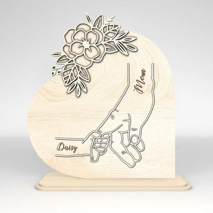 GeckoCustom Mom And Kid Hands Heart Stand Mother's Day Personalized Gift TA29 890XXX