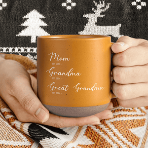 GeckoCustom Mom Grandma Great Grandma Personalized Pottery Mug, Gift For Mom Grandma TH10 895028 12oz