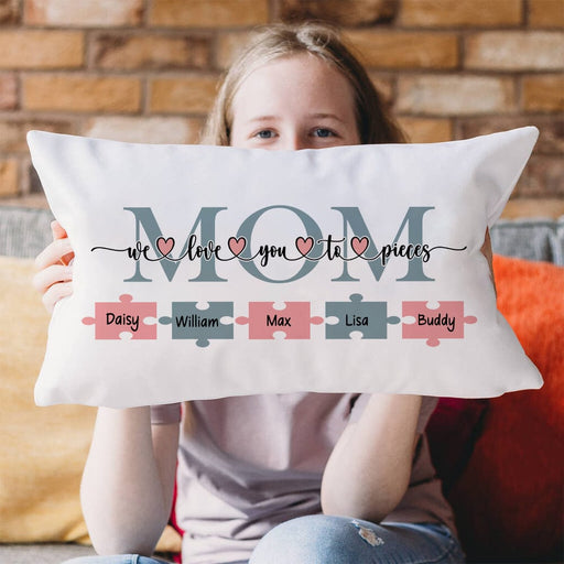 GeckoCustom Mom We Love You to Pieces Mother Medium Pillow Personalized Gift NA199 890399