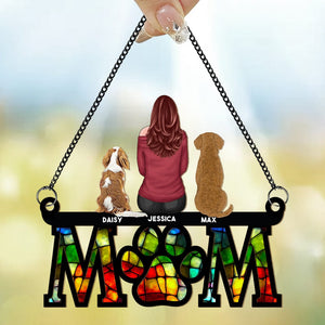 GeckoCustom Mom With Her Dog Memorial Suncatcher Personalized Gift TH10 891461