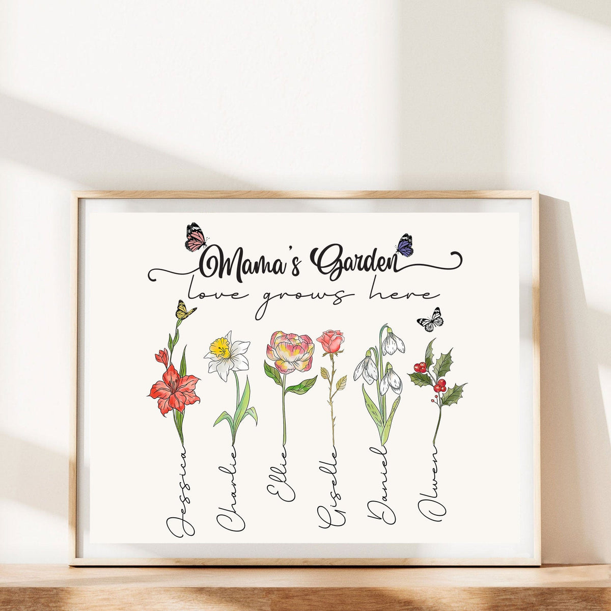 GeckoCustom Mother's Garden Love Grows Here Mother's Day Picture Frame Personalized Gift TA29 890569