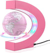 GeckoCustom Multicolor Changing Magnetic Levitation Floating Globe, Floating Globe with LED Lights, Cool Gadgets Floating Globe Decor, Valentine'S Day Gift, Great Gifts for Men/Fathers/Husbands/Boyfriends/Kids/Bosses Pink