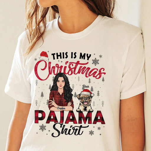 GeckoCustom My Christmas Pawjama Dog Shirt Personalized Gift N304 889832 Women Tee / Light Blue Color / S