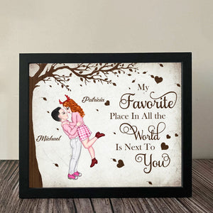 GeckoCustom My Favorite Place In The World Is Next To You Personalized Couple Canvas Romantic Gift For Him Her HA75 895038 Picture Frame / 10"x8"