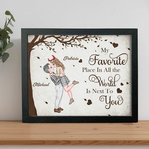 GeckoCustom My Favorite Place In The World Is Next To You Personalized Couple Canvas Romantic Gift For Him Her HA75 895038