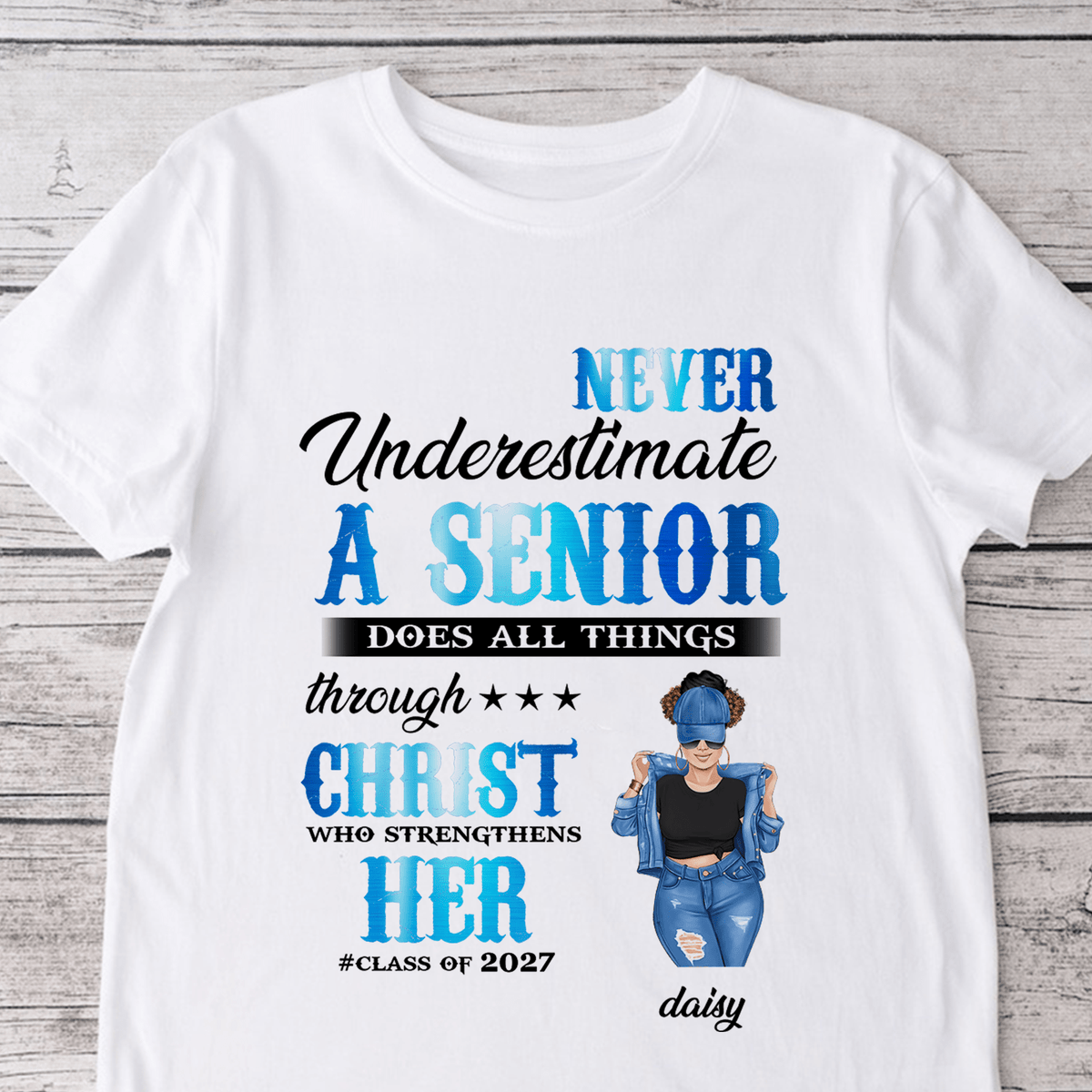 GeckoCustom Never Underestimate A Senior Graduation Shirt, Back To School Gift HN590 HA75 891890