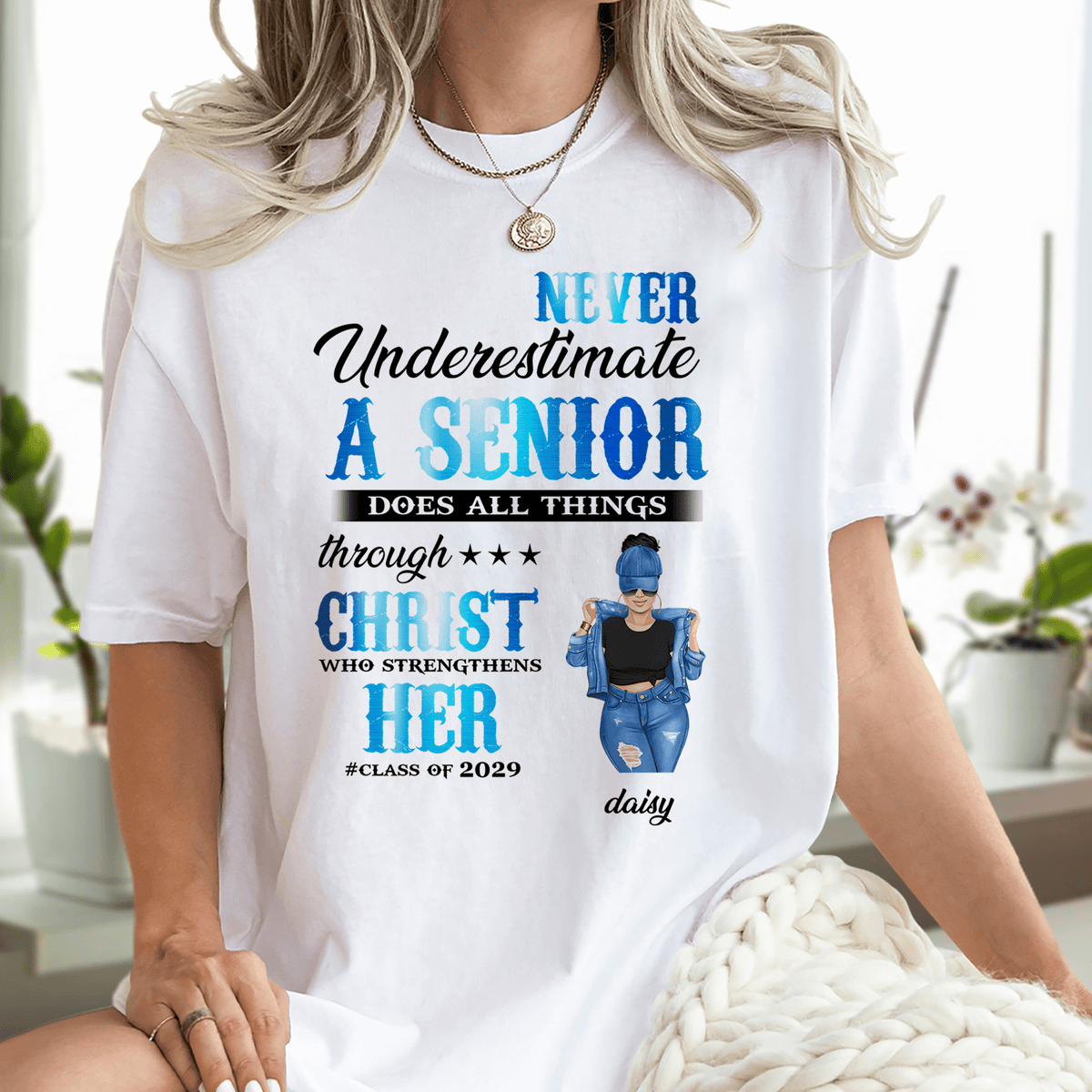 GeckoCustom Never Underestimate A Senior Graduation Shirt, Back To School Gift HN590 HA75 891890