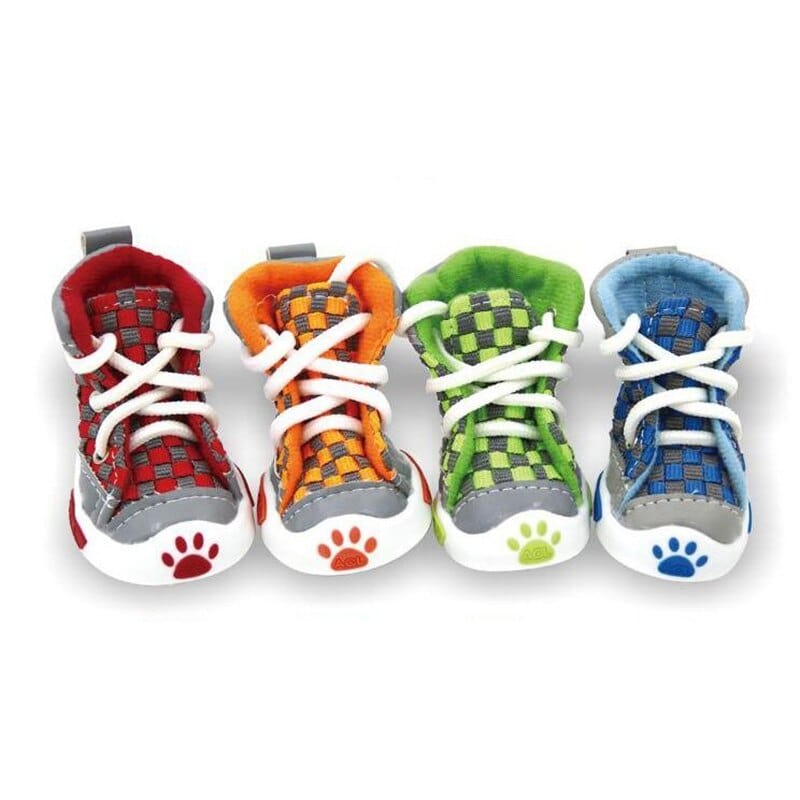 GeckoCustom New Design 4pcs/Set Pet Dog Shoes Small Dog Puppy Boots Football Style Cheap Dog Summer Shoes For Small Pets Four Colors