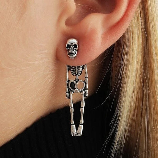 GeckoCustom New Halloween Skull Skeleton Drop Earrings for Women Fashion Punk Charm Ghost Spider Web Dangle Earrings Jewelry Gift 2023