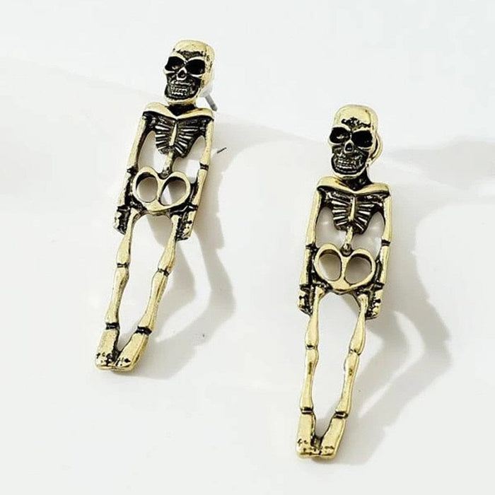 GeckoCustom New Halloween Skull Skeleton Drop Earrings for Women Fashion Punk Charm Ghost Spider Web Dangle Earrings Jewelry Gift 2023 2 / China