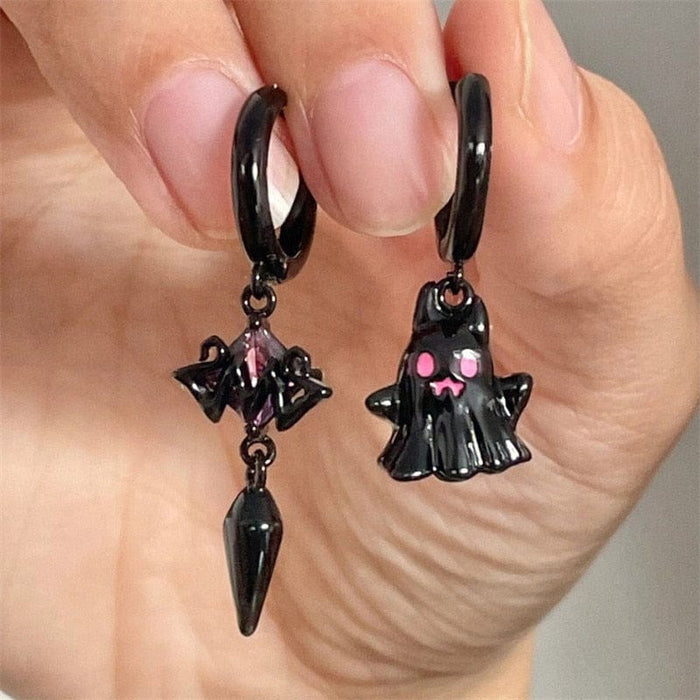 GeckoCustom New Halloween Skull Skeleton Drop Earrings for Women Fashion Punk Charm Ghost Spider Web Dangle Earrings Jewelry Gift 2023 3 / China