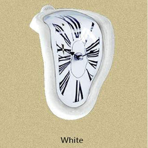 GeckoCustom New Novel Surreal Melting Distorted Wall Clocks White