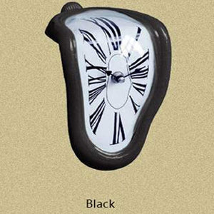 GeckoCustom New Novel Surreal Melting Distorted Wall Clocks Black