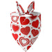 GeckoCustom NEW Pet Dog Triangle Scarf Love-heart Pattern Saliva Towels Soft Comfortable Pet Bandana Bib For Valentine Day Decor B / L / CN