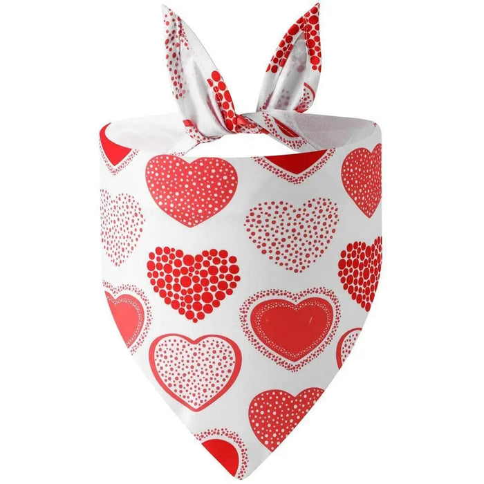 GeckoCustom NEW Pet Dog Triangle Scarf Love-heart Pattern Saliva Towels Soft Comfortable Pet Bandana Bib For Valentine Day Decor F / L / CN