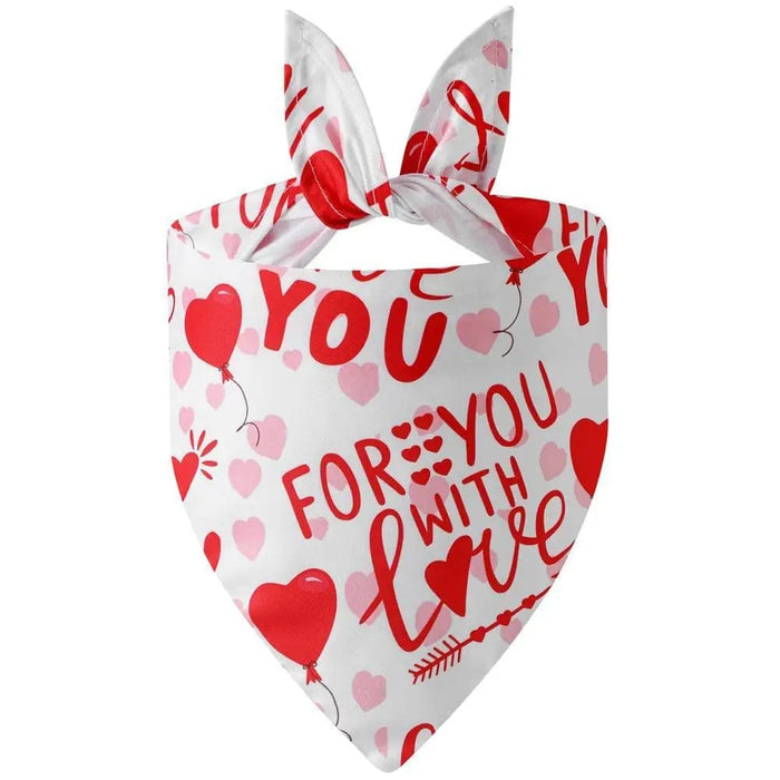 GeckoCustom NEW Pet Dog Triangle Scarf Love-heart Pattern Saliva Towels Soft Comfortable Pet Bandana Bib For Valentine Day Decor H / L / CN