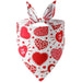 GeckoCustom NEW Pet Dog Triangle Scarf Love-heart Pattern Saliva Towels Soft Comfortable Pet Bandana Bib For Valentine Day Decor D / L / CN