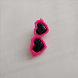 GeckoCustom New Pet Lovely Heart Sunglasses Hairpins Rose red / 1pcs