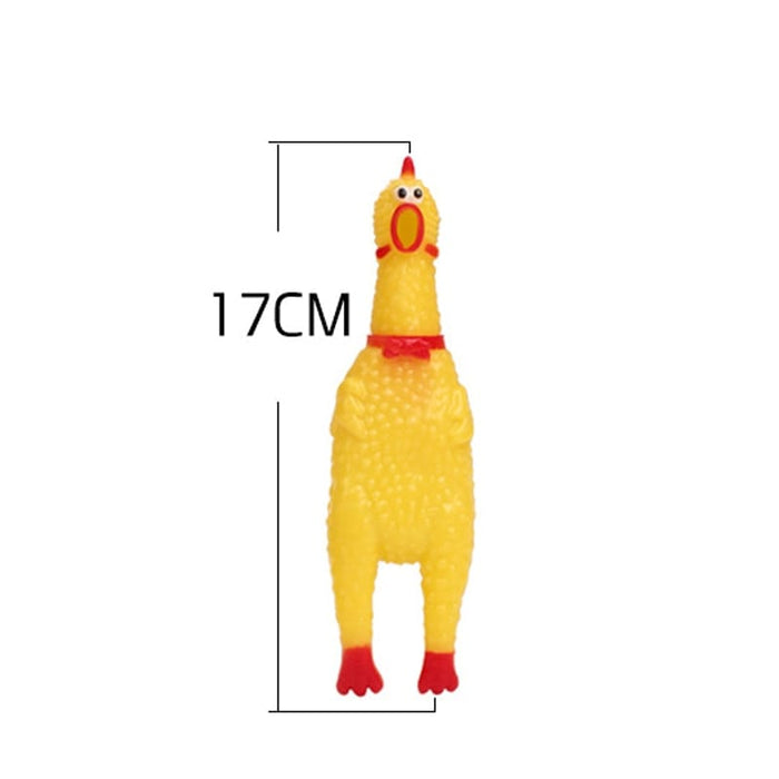 GeckoCustom New Pets Dog Squeak Toys Screaming Chicken Squeeze Sound Dog Chew Toy Durable Funny Yellow Rubber Vent Chicken 17CM 31CM 40CM Small 17cm / China