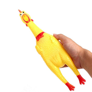GeckoCustom New Pets Dog Squeak Toys Screaming Chicken Squeeze Sound Dog Chew Toy Durable Funny Yellow Rubber Vent Chicken 17CM 31CM 40CM