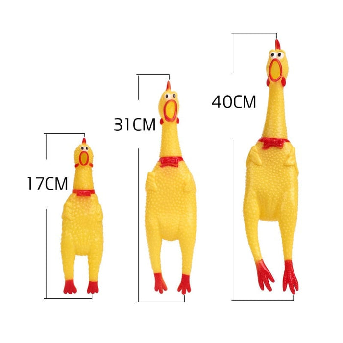 GeckoCustom New Pets Dog Squeak Toys Screaming Chicken Squeeze Sound Dog Chew Toy Durable Funny Yellow Rubber Vent Chicken 17CM 31CM 40CM