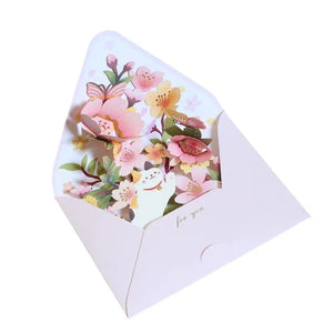 GeckoCustom New Romantic Flower 3D Pop-up Greeting Cards