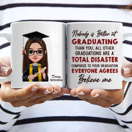 GeckoCustom No Body Is Better At Graduating Than You Graduation mug, Custom Chibi ClipArt HN590